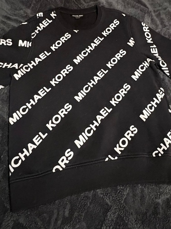 Michael Kors Other - Michael Kors Black Crewneck Sweater with White Diagonal Logo Text